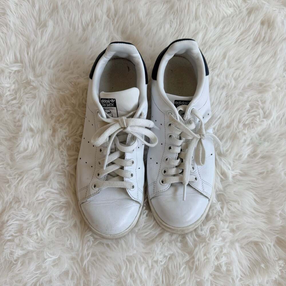 Adidas Stan Smith White and Navy Leather Sneakers M20325